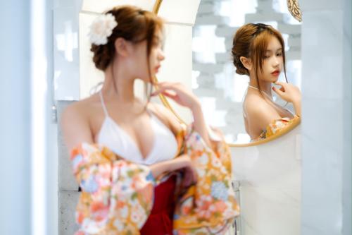 [Cosplay] Yibeibuchi 一北亦北 – Kimono swimsuit 和服泳装