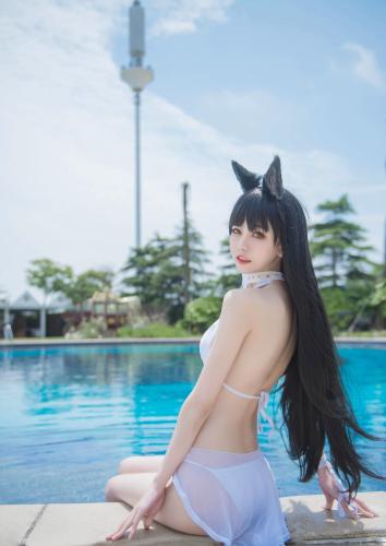 [Cosplay] Ni De Fu Qing 你的负卿 – Atago Swimsuit 爱宕泳装