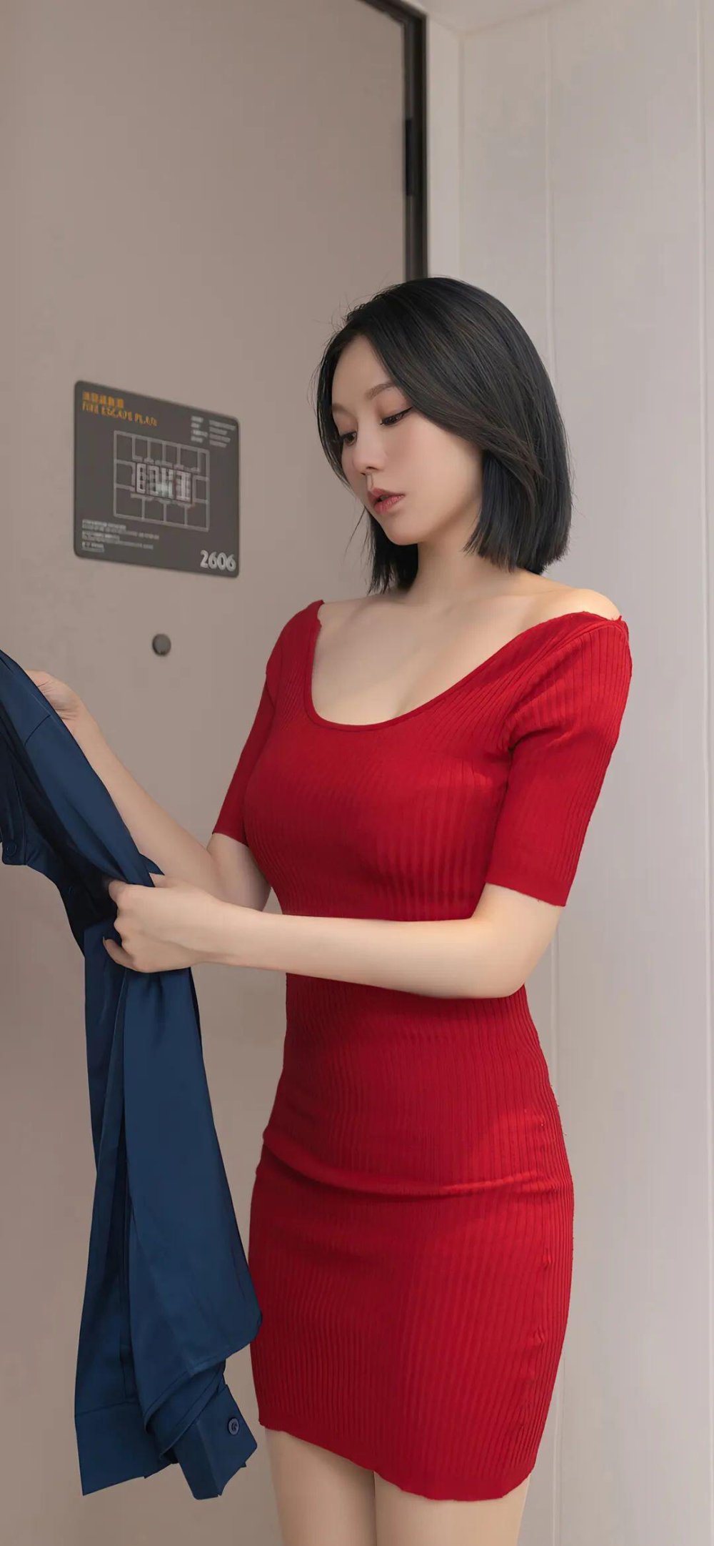 少婦性感的紅色包臀裙[26P]