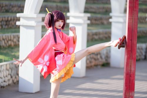 [Cosplay] 九柒喵 – 甲铁城的卡巴内利 无名 和服