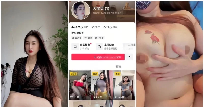 ⚫️ 最新抖音洩密，人設崩塌，79萬粉大網紅，豐腴性感禦姐【大寶貝】性愛自慰私拍流出，B還是粉的被無套進入（15V）[MP4/2060MB]
