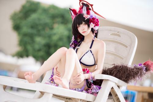 [Cosplay] 九柒喵 – 蔚蓝档案 狐坂若藻 泳装