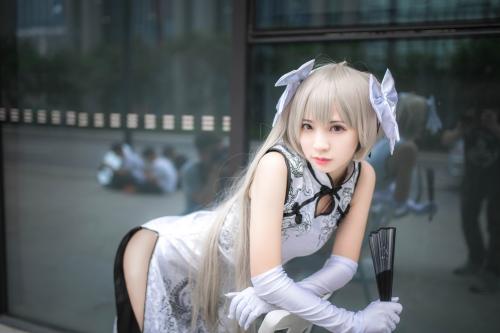 [Cosplay] Fengmaoss 疯猫ss – Sora White Qipao 穹妹旗袍白