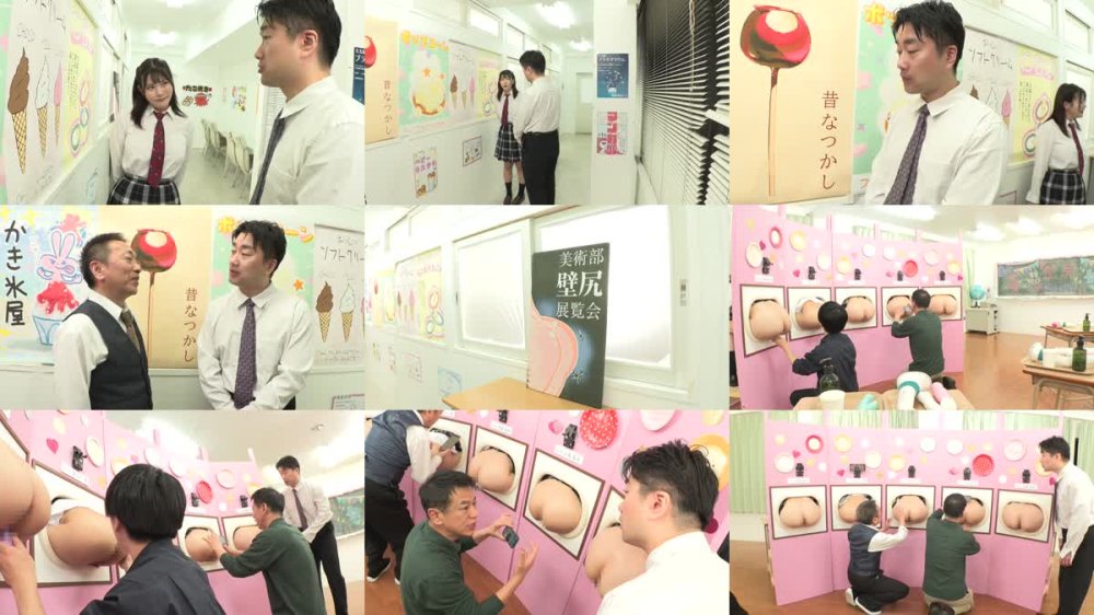 +++ [FHD] HUNTC-467 『壁尻展覧会』2 美術部の文化祭の特設コーナーは女子部員たち自らの生尻を展示する壁尻！見て触れて挿れて楽しめるスケベすぎる芸術作品の展覧会！