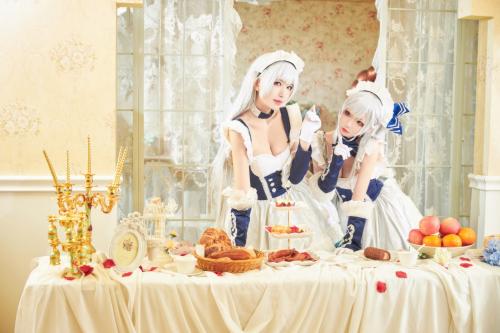[Cosplay] 源纱希喵喵喵 &犹大Yuta 大小双人贝尔法斯特 [28P-219MB]