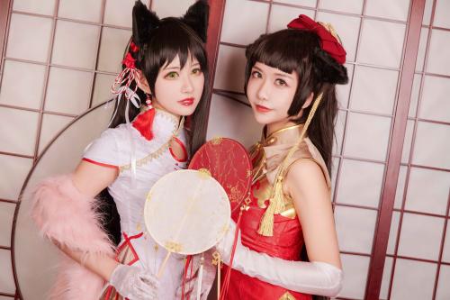 [Cosplay] 源纱希喵喵喵 &Meiyi_烛墨 犬獒旗袍[12P-157MB]