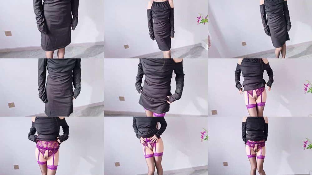 +++ XB-1134 媽媽濃妝豔抹紫色吊帶情趣風騷無限等我操