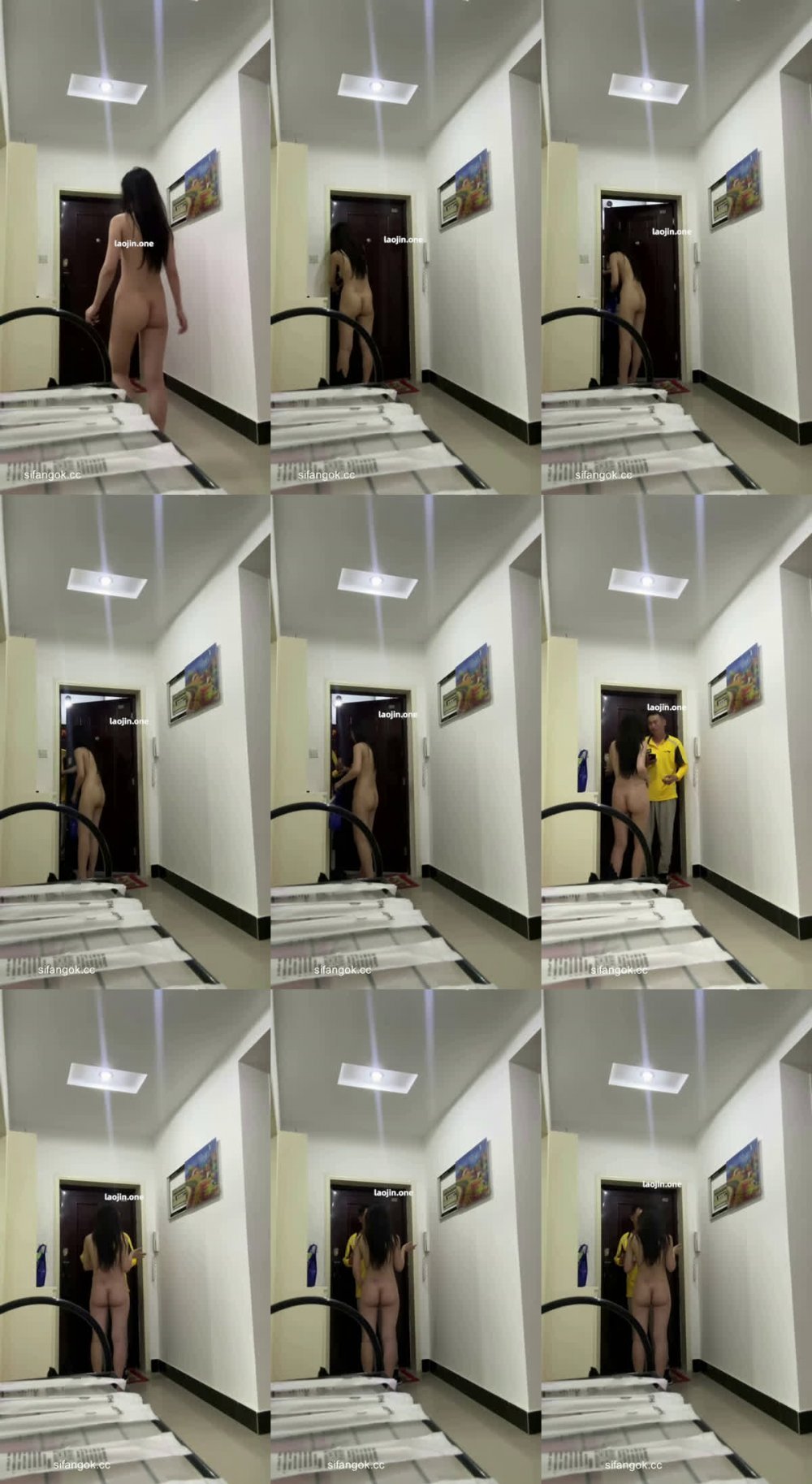 2025年12月新作，萬元定製，主人給的任務，【小妹】全裸給美團外賣員下跪磕頭，對白精彩