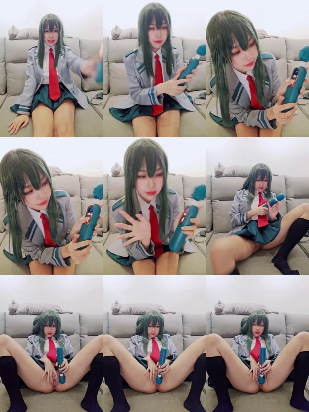 ⚫️ 大奶美鮑顏值女模【慕慕Momo】最新作品，JK學生服雙機位后入性愛道具自嗨