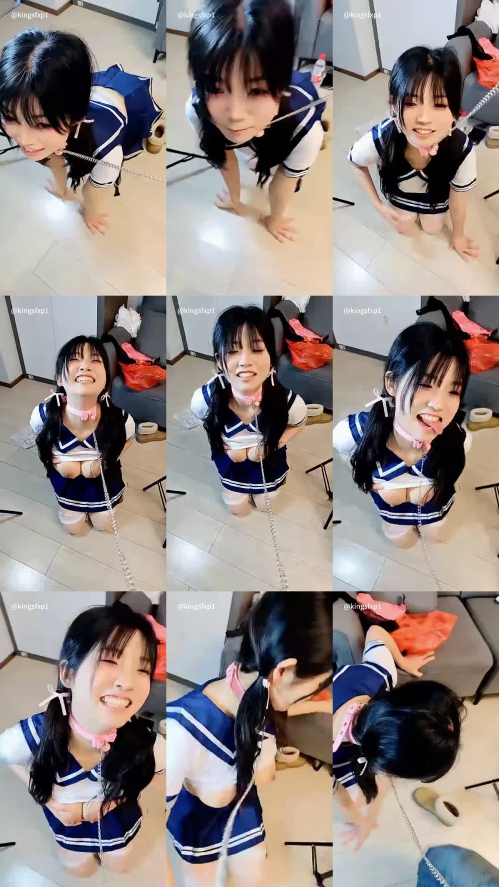 【小葡萄】極品大奶女神狗鏈鎖脖 大奶子狂甩乳交口交樣樣精通含著口球淫蕩的口水