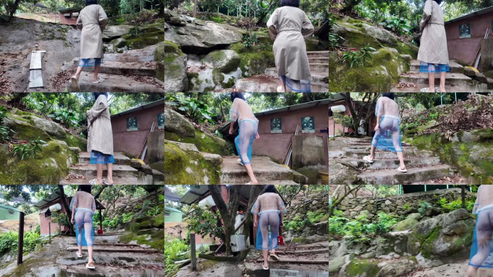 ⚫️ 天花板露出狂人【cikaimoon】12月新作，真空透明薄紗逛地攤，賓士大哥倒車回來過眼癮