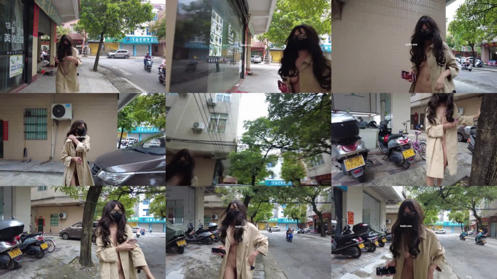 2025年12月最新，廣東陽江，【cikaimoon】，白天風衣露出逛街，路過公安局也不怕，街上人來人往