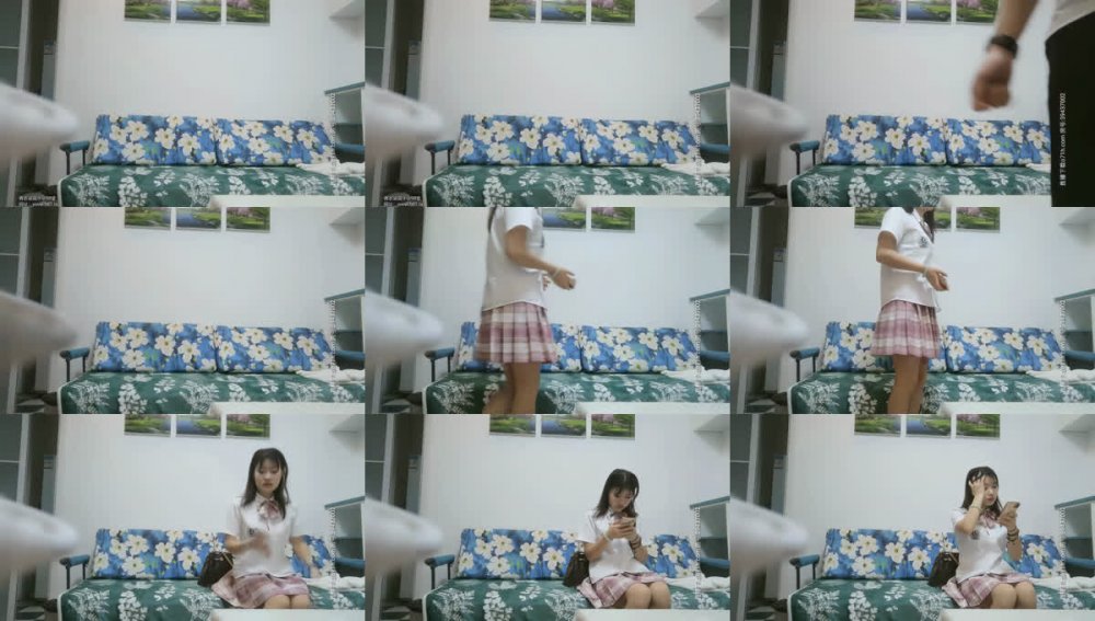 【AI增強】2020-08-23【千人斬探花】約了個JK裝大奶萌妹子，脫掉沙發摸逼口交調情