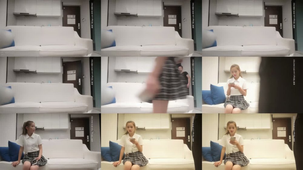 【AI增強】千人斬星選深夜第二場約了個黃發馬尾襯衣妹，超近距離口交摸逼清晰可見，上位騎乘後入