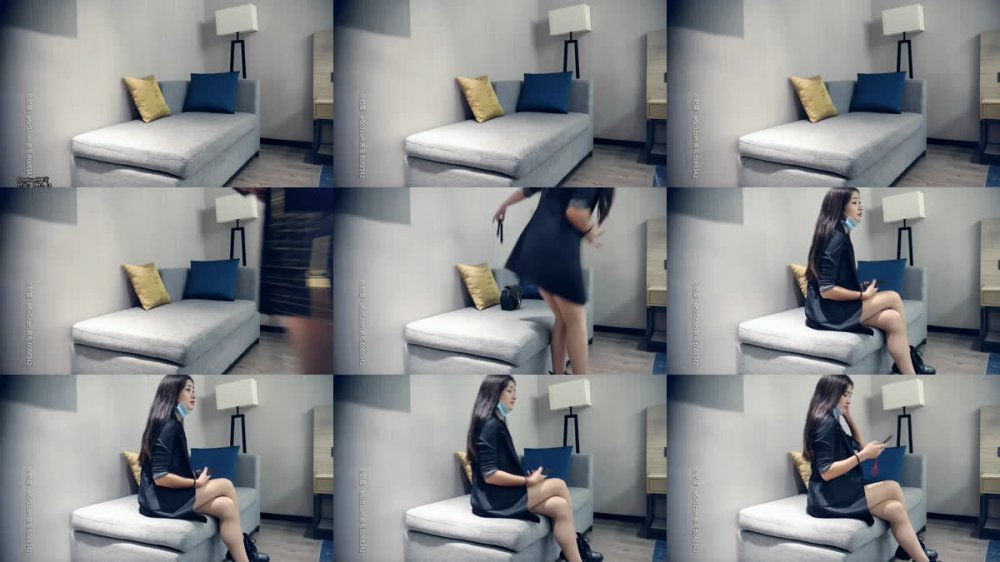 【AI增強】20201031_[原版]七天探花_黑衣愛笑美女兼職，換上情趣裝跪著賣力口交