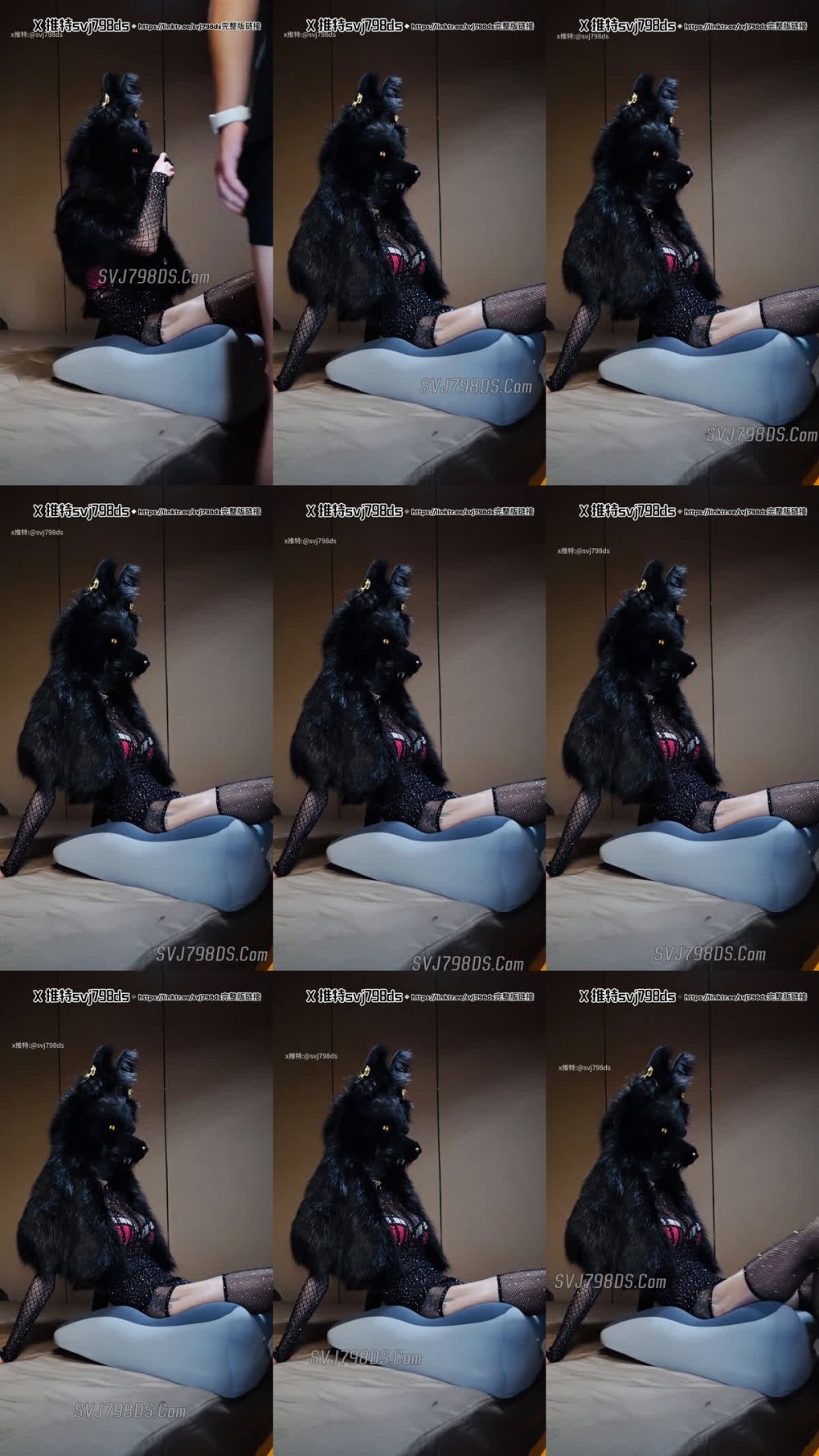 ✨ 推特黃網藝術大師唯美性愛博主，超級美腿淫娃「SVJ798DS」獸面漁網，粗跟通體漁網