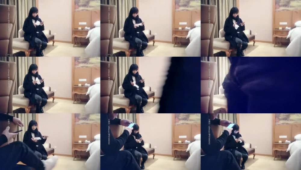 【AI增強】20210125_[原版]七天探花_黑衣短髮時尚靚妹，翹起屁股貼著J8揉搓，天然美乳真誘人