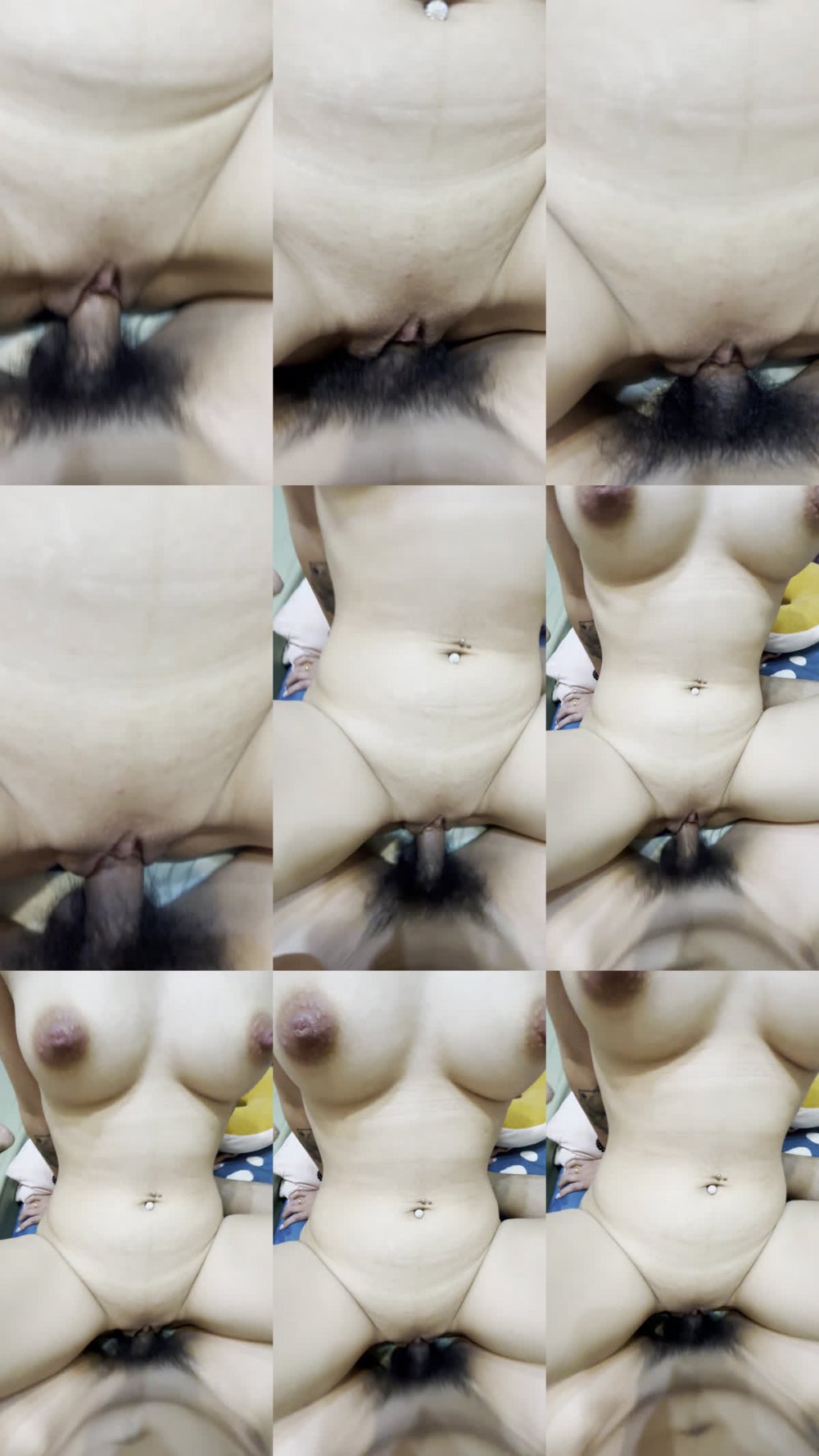 ✨ 【S級洩密】臺灣臍釘反差白虎妹，穿上情趣內衣跟猥瑣男做愛露臉口交按在床上瘋狂的後入中出