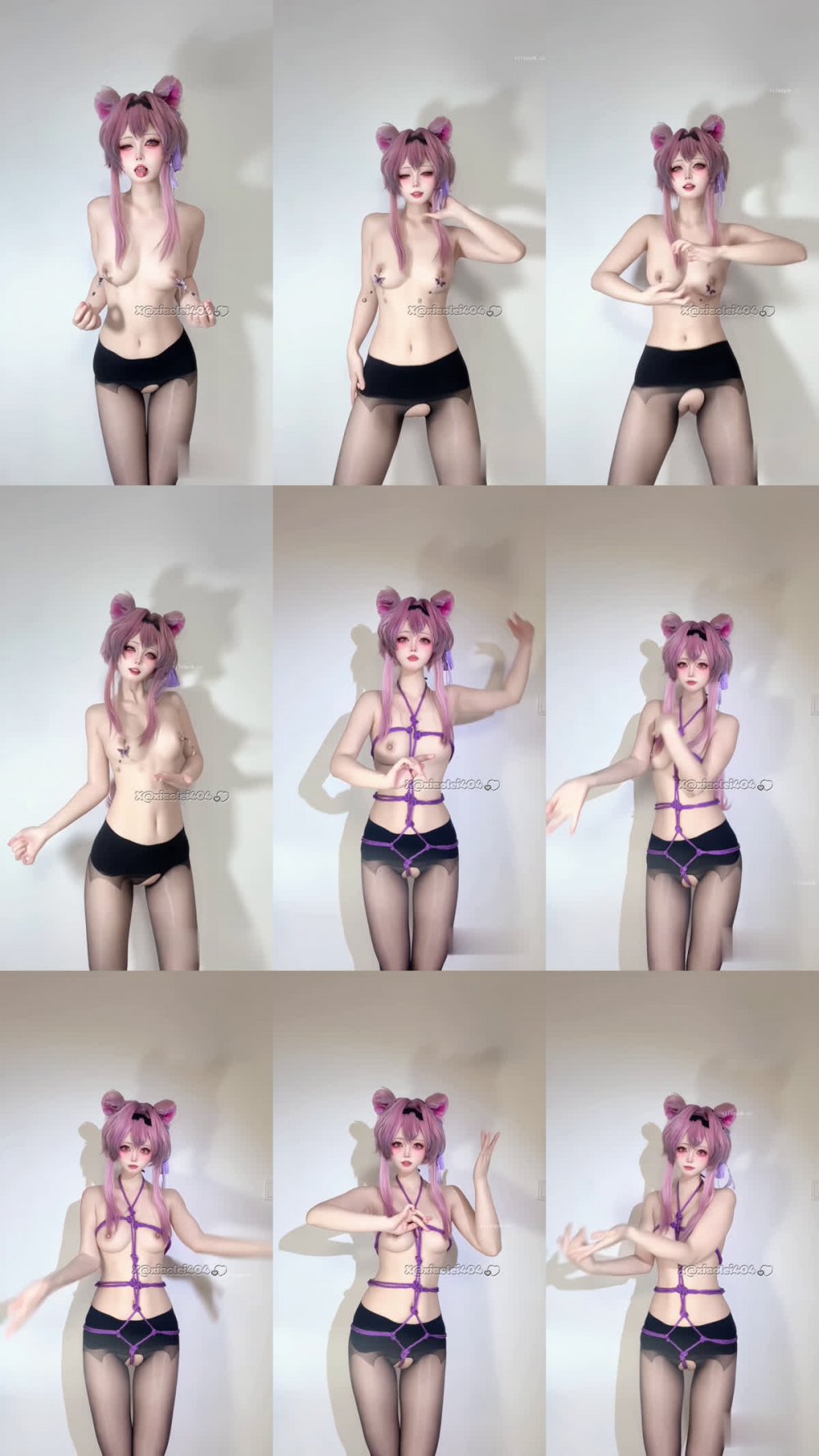 ⚫️ 北京大三在讀高顏值女大【希爾薇】最新04月作品，COS林雨霞極品裸舞